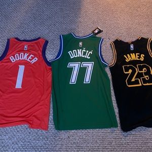 Devin Booker, Luka Doncic, Lebron james NBA jerseys